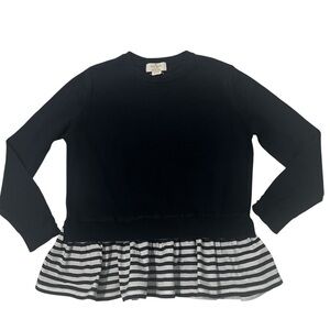 Kate Spade Kids Navy Blue Sweater with Striped Hem